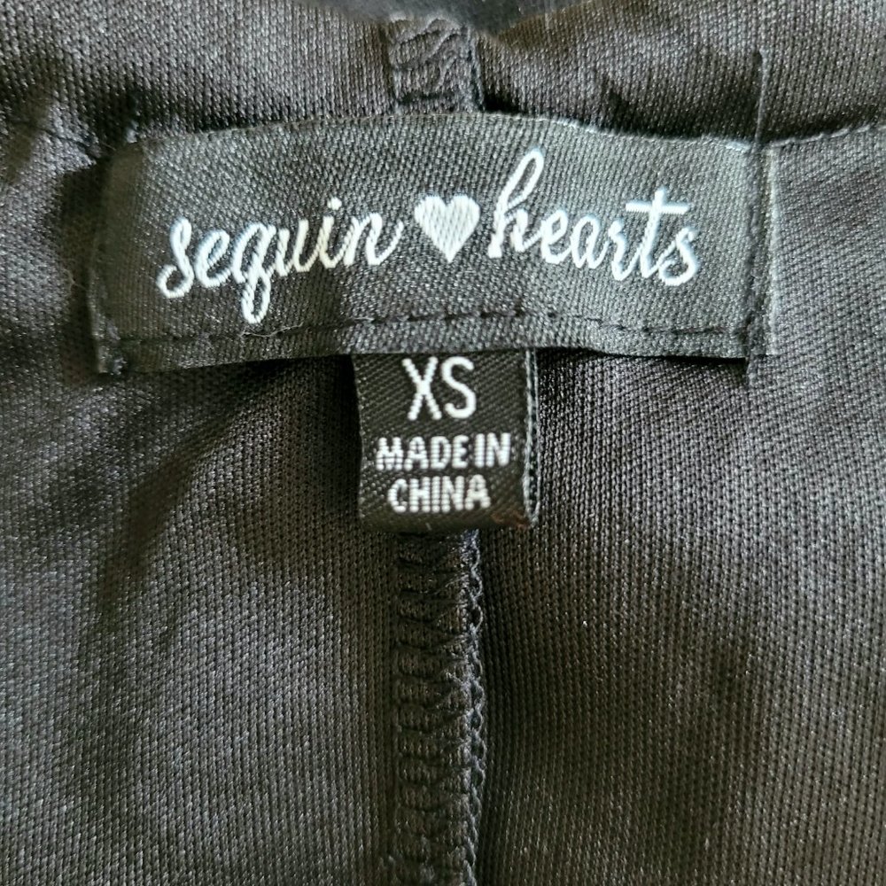 Sequin Hearts Black and White Sleeveless Dress-XS - Picture 4 of 4